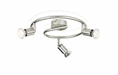 PHILIPS LAMPE DE LOCATION LIMBALE FARETTO 3 LUMINAIRES EN MÉTAL SPIRAL ORIENTABLE SANS LAMPE NICKEL 5030317E7