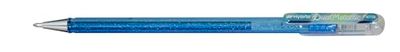 Pentel K110-DMNX Hybrid Dual Metallic Gel Rollerball Pen - Bolígrafo de tinta de gel con purpurina, color azul, azul metálico y plateado, trazo de 0,5 mm, paquete de 12 unidades