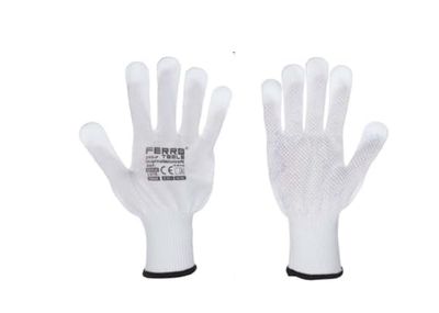 DRW Guantes de jardineria y Bricolaje Blancos 12 Juegos Talla XL