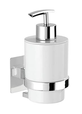 WENKO Distributeur de Savon Turbo-Loc® Quadro pour Le Montage Mural Chromé