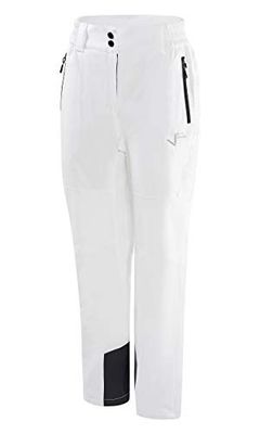Black Crevice Women's Ski Trousers White I Women's Ski Trousers Size 46 I Heat Insulating Women's Hiking Trousers I Breathable Women's Snowboard Trousers I Wind & Waterproof Women's Snow Trousers