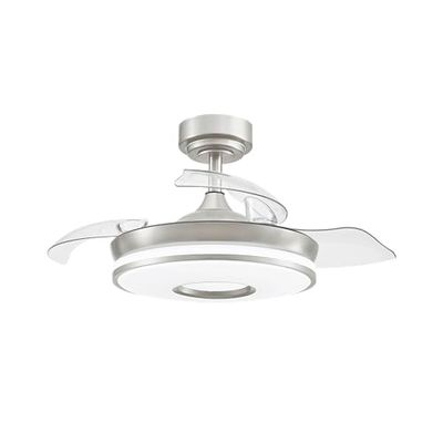 Eden pulse Ventilateur de plafond en nickel 48 W, 32/44,5 x 38/91 cm, 6 vitesses 91d 3000-4000-6000 K, 3 pales dépliantes