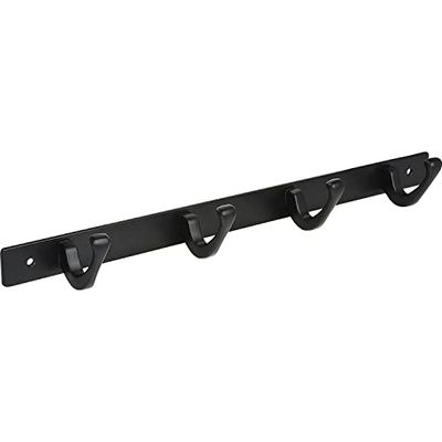ALLES IM GRIFF Perchero con 4 ganchos Aige, ancho 345 mm, gancho de pared para atornillar, acero negro mate