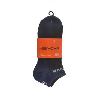 GIVOVA Azul Calcetín Invisible Tris Blanco Boy Hombre, Talla Única