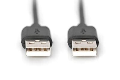 DIGITUS 1.8m Length USB 2.0 A Male - A Male Connection Cable - Black