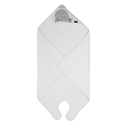 ClevaMama Tablier en Bambou Serviette de Bain pour bébé avec Capuche pour Nouveau-né, bébés et Tout-Petits en Bambou Ultra Doux, Absorbant, pour garçons et Filles de 0 à 4 Ans - Gris, 98 x 98 cm
