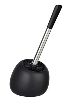 WENKO Brosse WC Polaris noir mat céramique Porte-brosse WC Noir