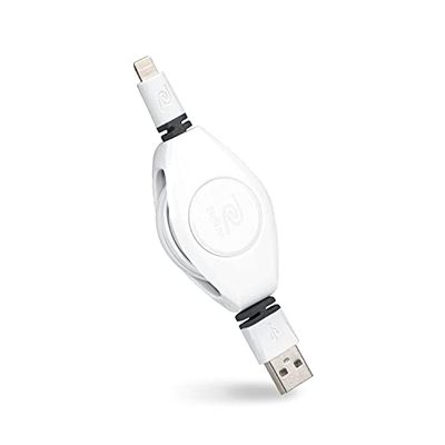 CABLE RETRACTABLE LIGHTNING BLANC - 1 M