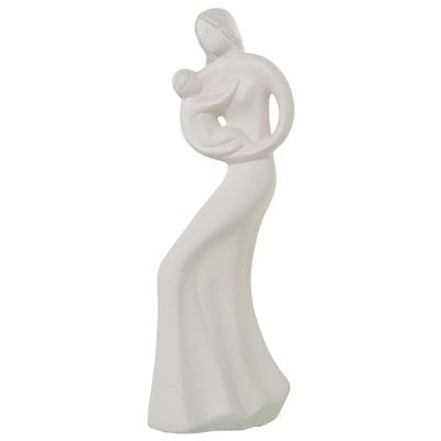 FIGURA MUJER C/DZIECKO CERÁMICA BEIGE ARENA_16 x 14 x 45 cm