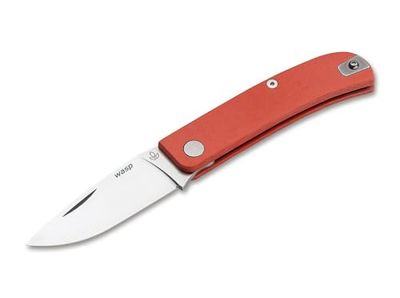 Manly Wasp Orange Couteau de poche en poudre métallurgique CPM-90V et plastique renforcé de fibres de verre Orange 17,60 cm
