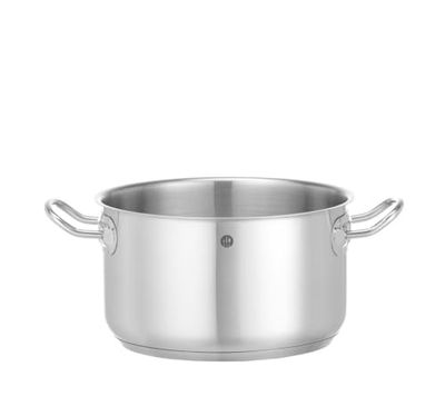 HENDI Marmite, médiane, sans couvercle, pot de cuisson, casserole, braisière, faitout, convient à toutes les sources de chaleur, lavable au lave-vaisselle, 3,5L, ø200x(H)115mm, acier inoxydable