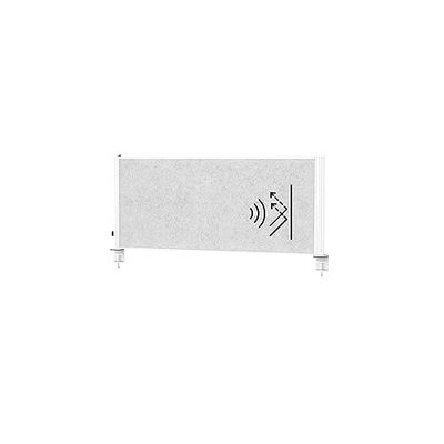 MAUL MAULconnecto Uplight - Divisorio acustico da tavolo, con striscia luminosa a LED, 120 x 50 cm, divisorio per ufficio e scrivania, divisorio con lampada e base a morsetto, ideale come protezione