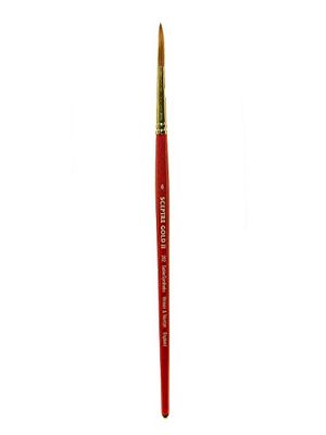 Winsor & Newton Sceptre Gold II Pincel Redondo con Mango Corto, Rojo, Nr. 6 - 3,6 mm