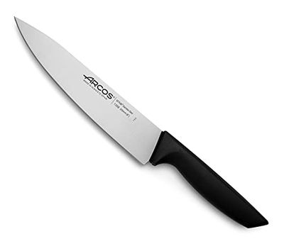 Arcos Serie Niza - Coltello da Chef Coltello da Cucina - Lama Acciaio Inossidabile Nitrum 200 mm - Manico Polipropilene Colore Nero