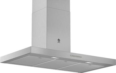 Balay - Sino extrator decorativo de parede, 90 cm de largura, iluminação LED, filtros adequados para máquina de lavar louça, aço inoxidável, 3BC097EX