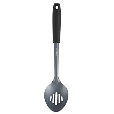 Salter BW09472G Excellence Strainer Spoon, Stainless Steel Coating, Kitchen Utensils, Ergonomic Soft Touch Handle, Durable Quality, Easy Care, Non-Stick, Versatile, Metallic Grey