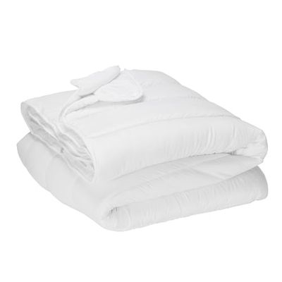 pikolin Home Duvet Duo 150 + 300 gr/m2, Four Seasons of Fiber, Anti Dust Mite, Bed 80, Cotton, White, Single, 155 x 200 cm