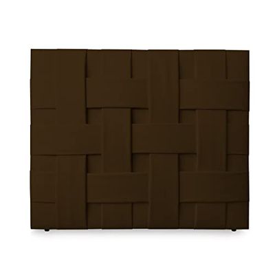 DUÉRMETE ONLINE Testiera di Lusso Imbottita Modello Hilton | tappezzata in Ecopelle di Alta qualità e Design Accattivante Gamma, Legno Pelle Sintetica, Marrone, 170 x 120 cm (Cama 160)