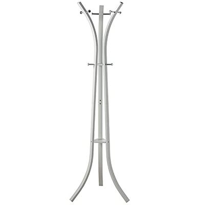 DRW Porte-manteau avec trois pieds en métal blanc 58 x 58 x 180 cm, tube 20/40 mm et 13 mm