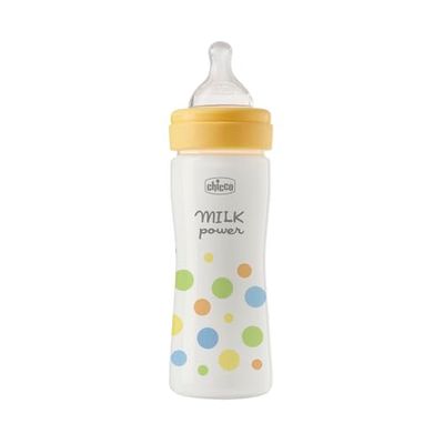 Chicco Biberón Perfect Easy de flujo medio, con tetina Physio de silicona suave y acabado Soft Sense, anticólicos, reduce la regurgitación y la irritabilidad, biberón de plástico de 250 ml, 2m+, niño