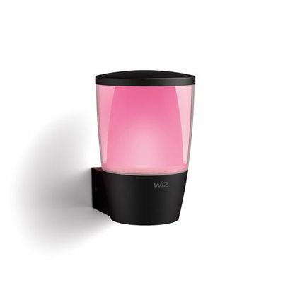 WiZ Elpas Utomhusvägglampa (WiZ Color), Svart - Smart LED belysning (WiFi och Bluetooth), 2700-6500 Kelvin, Dimbar i kallvitt till varmvitt, IP44