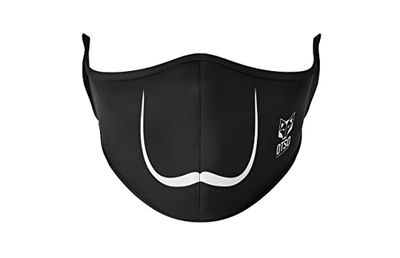 Herbruikbaar gezichtsmasker Moustache Black met 3 lagen