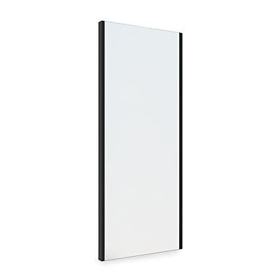 EMUCA - Espejo extraíble para Interior de Armario, Espejo orientable Interior Mueble, 340 x 1000 mm, Pintado Negro Texturizado