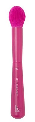 KRASH TOOLS Pennello 07 ILLUMINATORE SIGILLATO | SEETING HIGHLIGHTER Pennello per fissare il trucco e applicare illuminatore - Pennello sintetico Tupido e manico ergonomico - Taglia viaggio - Vegano e Cruelty Free