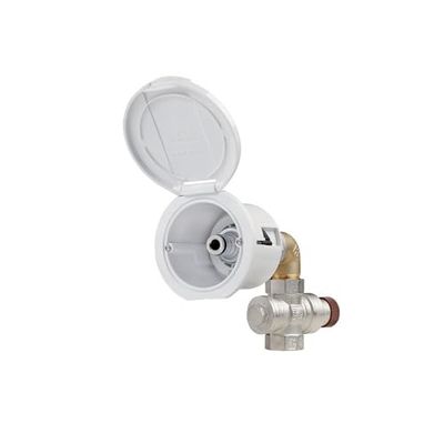 WATER INLET STRAIGHT+CHROME SQUARE COVER