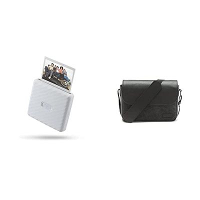 Fujifilm Instax LINK WIDE Stampante per Smartphone, Wide, Panoramico, Bianco + Borsa Stampante