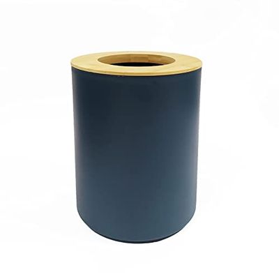 Douceur d'Intérieur, Poubelle (5 L) Smart Bleu, Polystyrène Finition Bambou