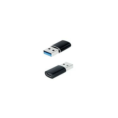 Adaptador USB-A 3.1 a USB-C, construcción de Aluminio Negro, Ideal para transferencias rápidas y conexión de Dispositivos Modernos.