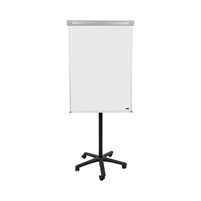 Bi-Office Portablocco Portatile Con Prolunghe, Cavalletto Mobile Con Struttura Nera e Cornice Grigia, Superficie Magnetico, Dimensioni Panello Euro 700 x 1000 mm