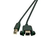 Microconnect USBABF1PANEL05 USB-kabel (0,5 m, USB A, USB B, 2.0, mannelijke connector/vrouwelijke connector, zwart)