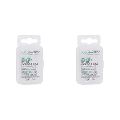 Naturaverde | Pharma - Dopobarba Stick Allume di Rocca per Uomo, per Pelli Sensibili, 100% Naturale, 90g (Confezione da 2)