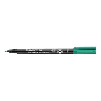 Staedtler Lumocolor 318-5. Rotuladores de punta fina de color verde. Caja con 10 unidades.