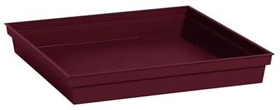 EDA - Vierkante onderzetter Toscane 26,7 x 26,7 x 3,8 cm - voor vierkante bloempot Toscane 32 x 32 cm - bordeauxrood
