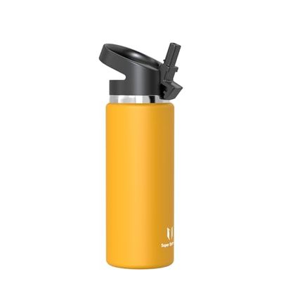 Super Sparrow Waterfles, RVS Drinkfles 750ml, Waterfles Herbruikbaar Rietje, Lekvrije Thermosfles BPA Vrij, Waterfles voor Sport, Outdoor