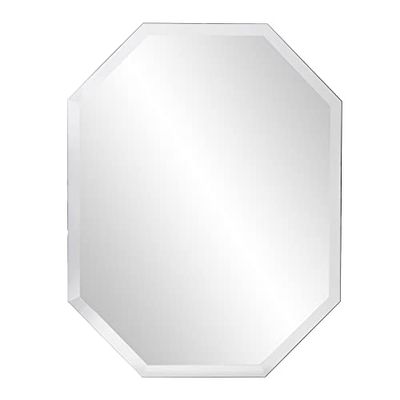 Howard Elliott - Specchio ottagonale da appendere alla parete, senza cornice, con bordi smussati, elegante specchio da appendere alla parete, moderno, decorativo, per bagno, ingresso, camera da letto,