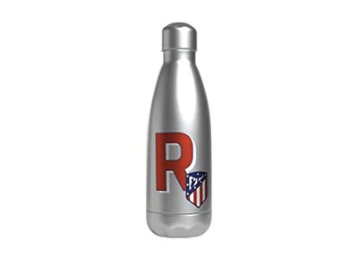 Atlético de Madrid - roestvrijstalen waterfles, hermetische sluiting, met rode letter R-ontwerp, 550 ml, metallic kleur, officieel product (CyP Brands)
