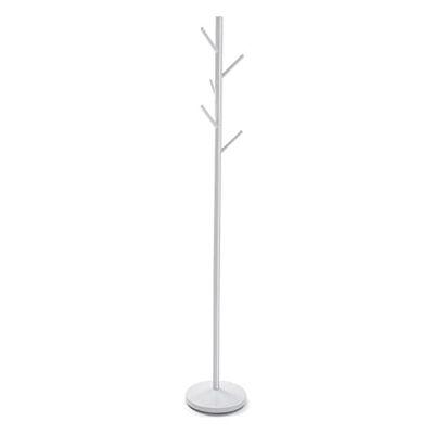 VERSA Adelisa Appendiabiti da Terra in Stile Minimalista, Attaccapanni da Terra per Ingresso, con 5 Ganci o appendini, Misure (A x L x l) 170 x 28,5 x 28,5 cm, Metallo, Colore Bianco