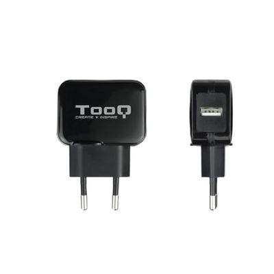 Ładowarka ścienna USB w kolorze czarnym z wyjściem 5 V i 2,4 A, idealna do szybkiego i wydajnego ładowania urządzeń.
