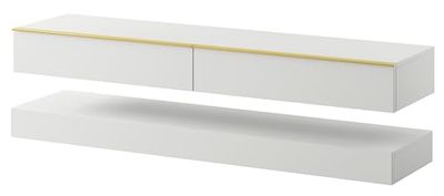 Selsey Hylia Meuble TV, Bois d'ingénierie, Blanc, 140 cm Longueur