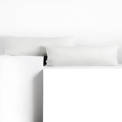 DecoKing 2 örngott 40 x 145 cm, jersey bomull dragkedja vit bärnsten