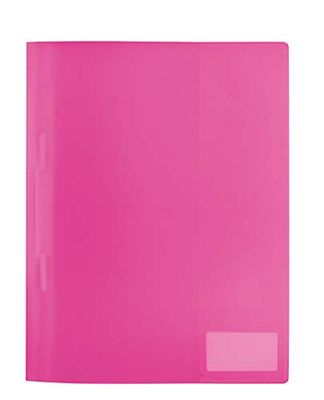 HERMA Project File A4 Translucent, with inscription label, made of wipeable and sturdy plastic, report folder for school, pink