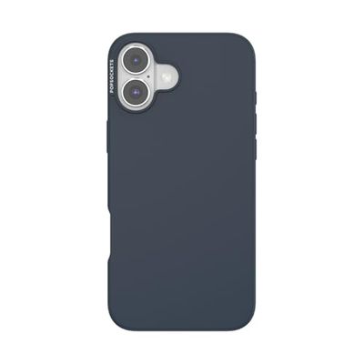 PopSockets Custodia per iPhone 16 Plus compatibile con MagSafe, custodia per iPhone 16 Plus, compatibile con ricarica wireless, blu navy