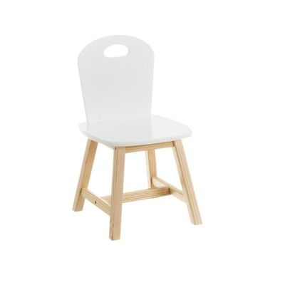 DRW Set 2 sillas Infantil de Madera MDF en Blanco y Natural