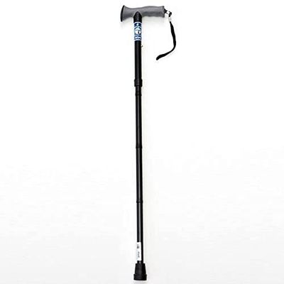 Drive Devilbiss Height Adjustable Folding Walking Stick with Gel Grip, Black