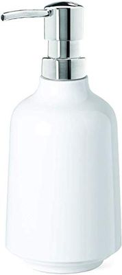 UMBRA Soap Pump Step. Pompe à savon Step. En mélamine brillante. Coloris blanc. 385ml. Dimension 8.3x19cm.