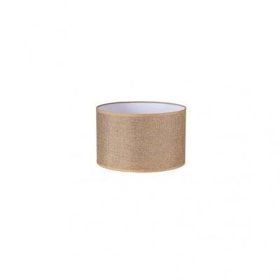 Paralume cilindrico Jin E27 in elegante marrone, con dimensioni di 22x22x15 cm. Realizzato in tessuto di sacco e iuta, ideale per dare un tocco rustico e accogliente a qualsiasi spazio.